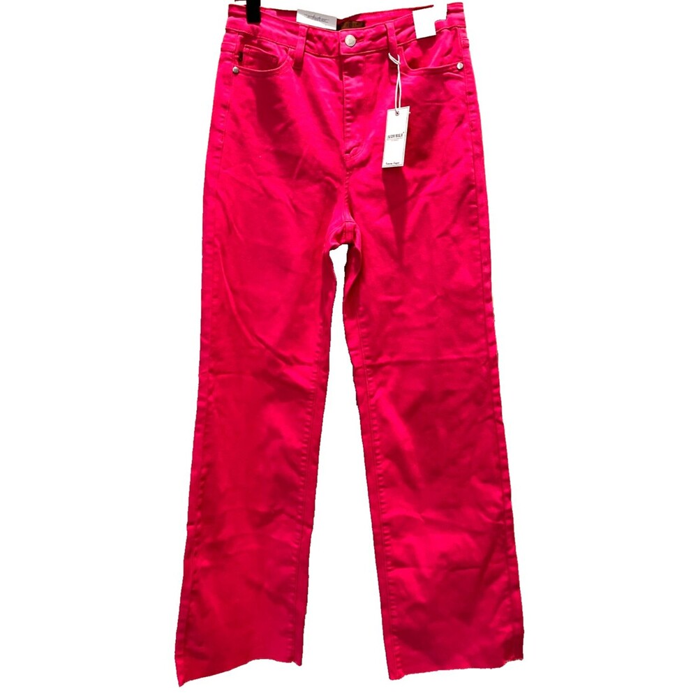 Judy Blue High Waist Garment Dyed 90s Straight Rough Edge Jean Pink NEW NWT 9/29